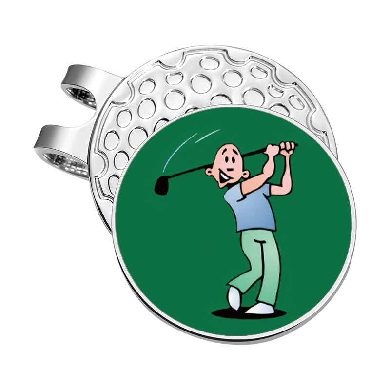 Golf Series GOLF Metal Magnetic Cartoon Ball Position Marker Personalized Hat Clip