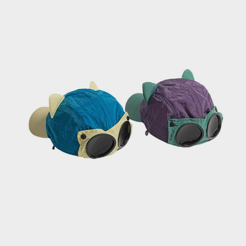Sunglasses Pilot Hat Color Block Quick-Dry Baseball Cap