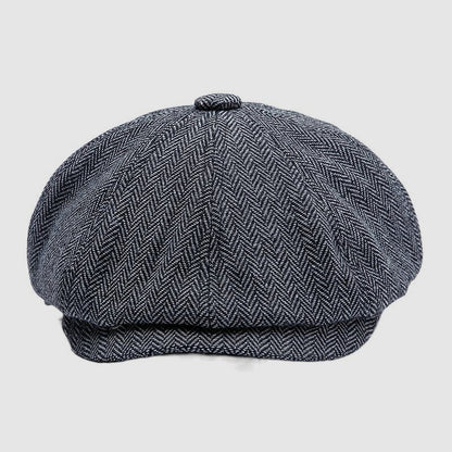 Casquette plate en sergé à chevrons