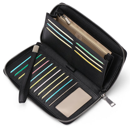 RFID Large Capacity Clutch Bag PU Bank Card Holder Wallet