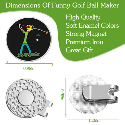 Golf Series GOLF Metal Magnetic Cartoon Ball Position Marker Personalized Hat Clip