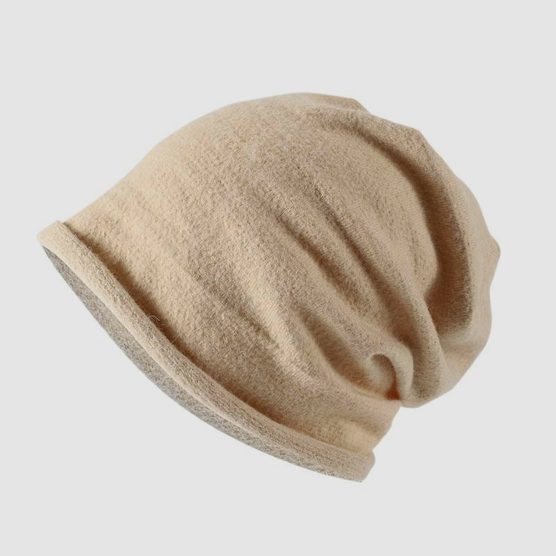 Knitted Rolled Edge Slouchy Beanie