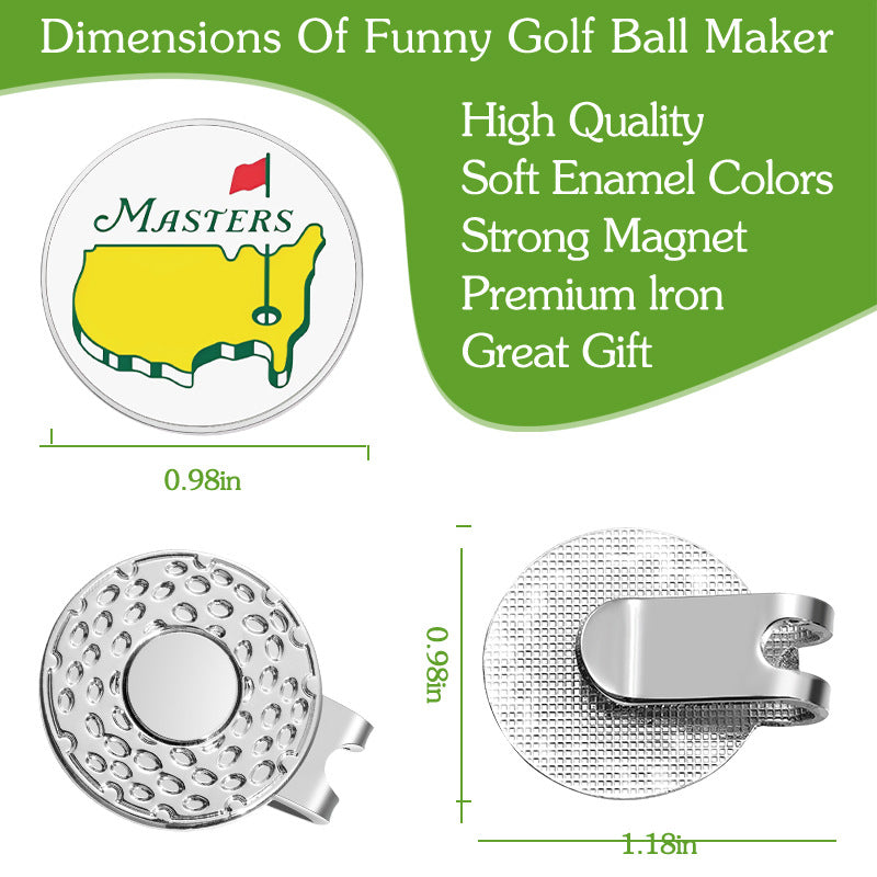 GOLF Metal Magnetic Ball Position Marker Personalized Golf Hat Clip Decoration