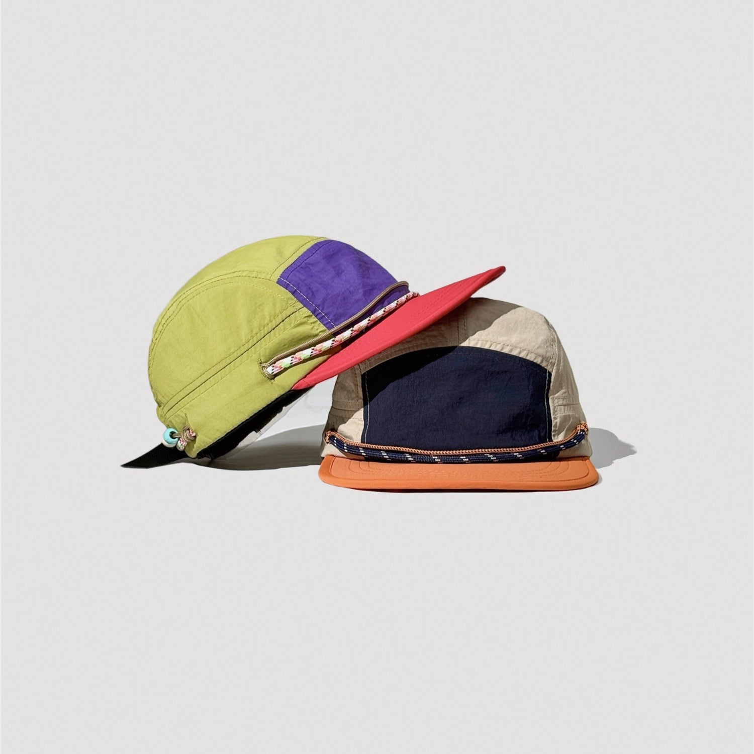 Retro Colour Block Five Panel Cap