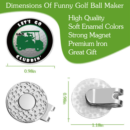 Golf Series GOLF Metal Magnetic Cartoon Ball Position Marker Personalized Hat Clip