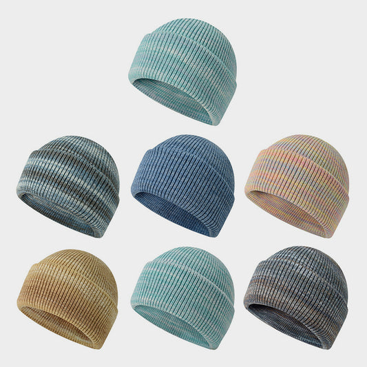 Rabbit Wool Core Spun Yarn Knitted Hat Double Folded Edge Wool Hat
