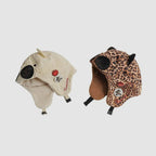 Cat Ear Fleece Lined Ski Aviator Hat With Sunglasses