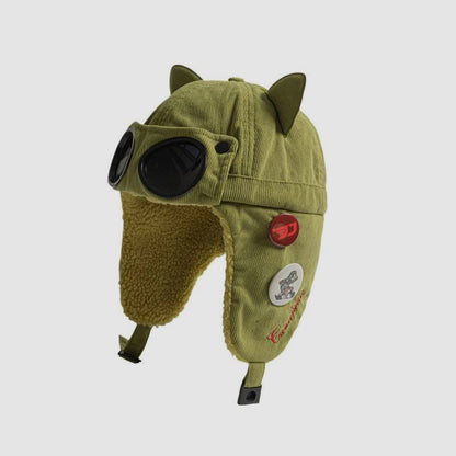 Sunglasses Aviator Hat Cat Ear Fleece Lined Thickened Ski Ear Protection Hat