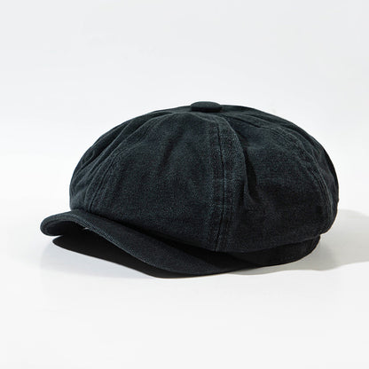 Autumn and winter cotton solid color simple flat cap