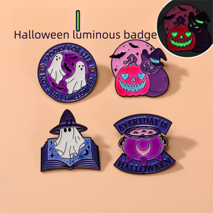 Halloween Luminous Badge Alloy Fluorescent Brooch
