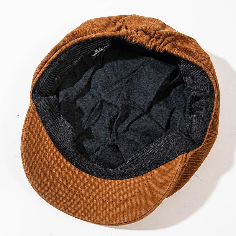 Autumn and winter cotton solid color simple flat cap