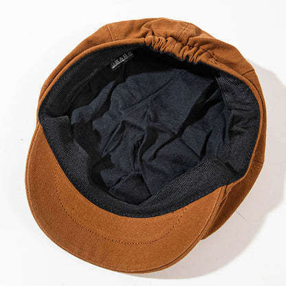 Autumn and winter cotton solid color simple flat cap