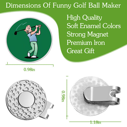 Golf Series GOLF Metal Magnetic Cartoon Ball Position Marker Personalized Hat Clip