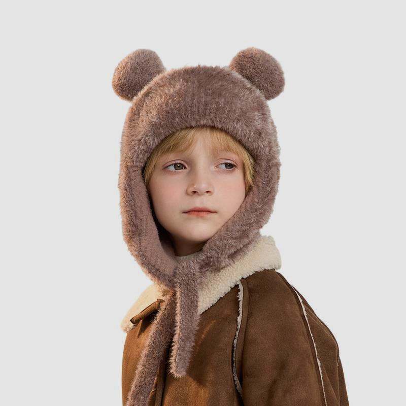 Children's Trapper Plush Bear Earflap Hood