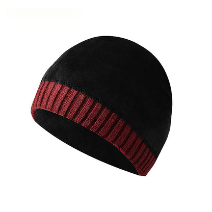 Embroidered Cuffed Dome Hat Outdoor Knitted Wool Hat