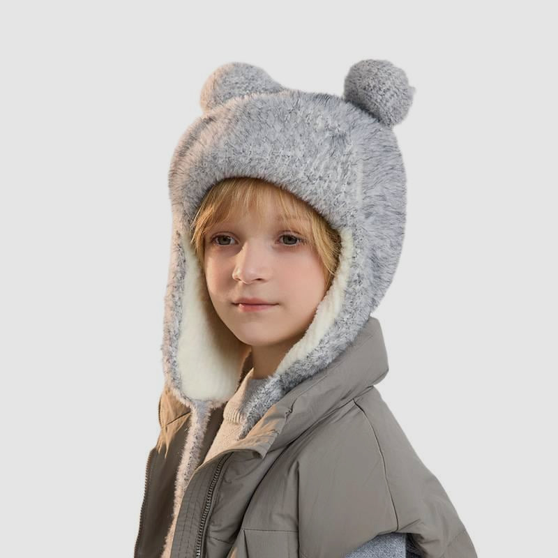 Children's Trapper Plush Bear Earflap Hood