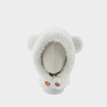 Plush Bear Balaclava Hooded Neck Warmer