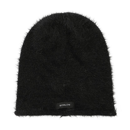 Black Label Rolled Edge Plush Slouchy Beanie
