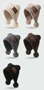 Teddy Fleece Pom-Pom Ear-Flap Warm Hat