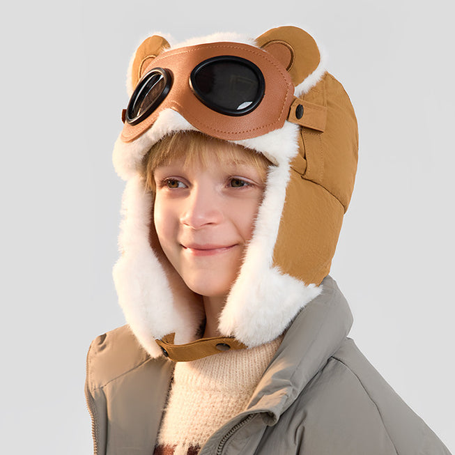 Children's Trapper Winter Windproof Cold Protection Goggles Flight Hat