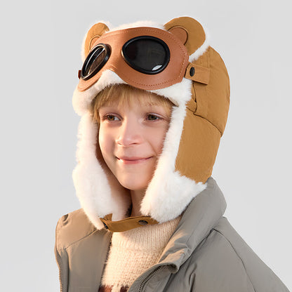 Children's Trapper Winter Windproof Cold Protection Goggles Flight Hat