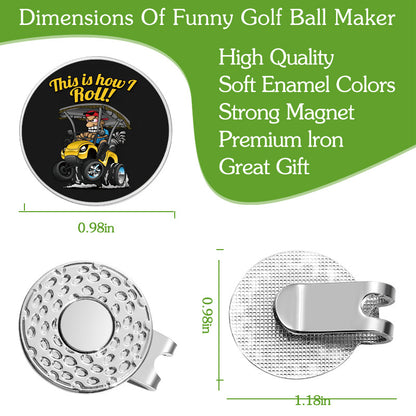 Golf Series GOLF Metal Magnetic Cartoon Ball Position Marker Personalized Hat Clip