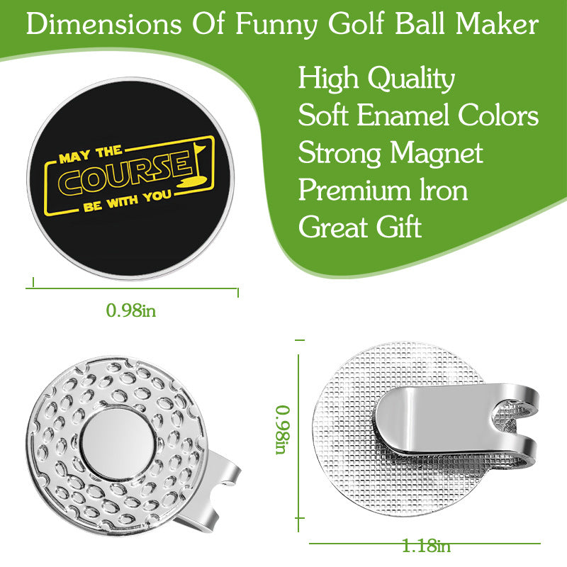 Golf Series GOLF Metal Magnetic Cartoon Ball Position Marker Personalized Hat Clip