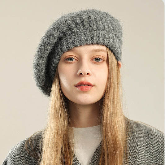 Womens Big Head Mohair Beret