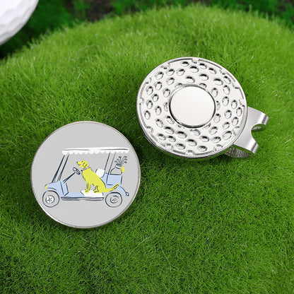 Cartoon Magnetic Metal Hat Clip with Detachable Ball Position Mark