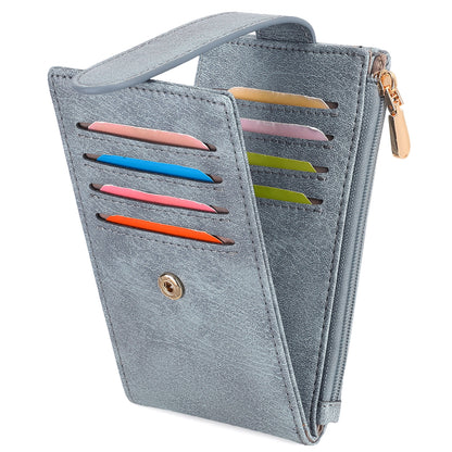 Gift Box Double Zipper Card Holder Multi-Card Slot RFID Anti-Magnetic Card Sleeve Coin Purse