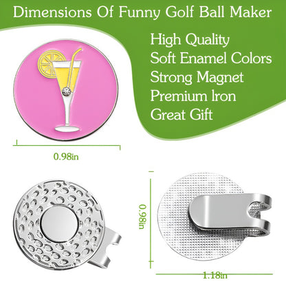 Girl Series Mark GOLF Metal Magnetic Cartoon Ball Position Hat Clip