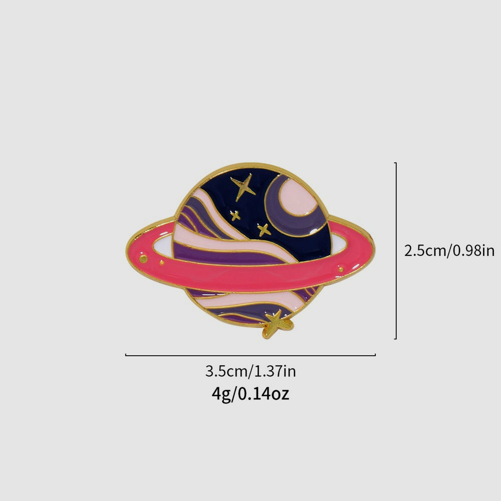 Space Alloy Brooch Planet Metal Badge