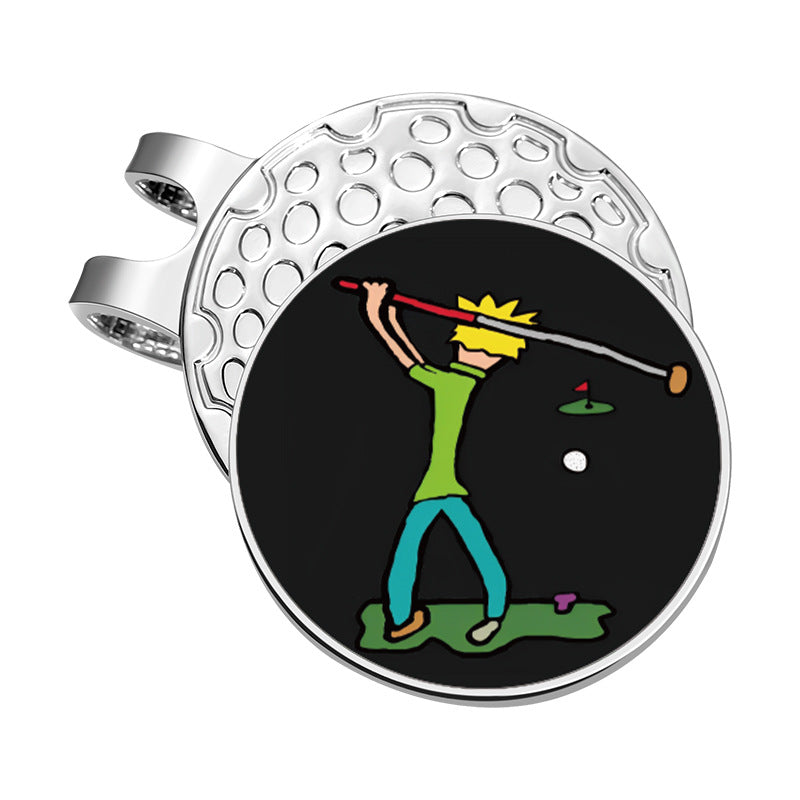 Golf Series GOLF Metal Magnetic Cartoon Ball Position Marker Personalized Hat Clip