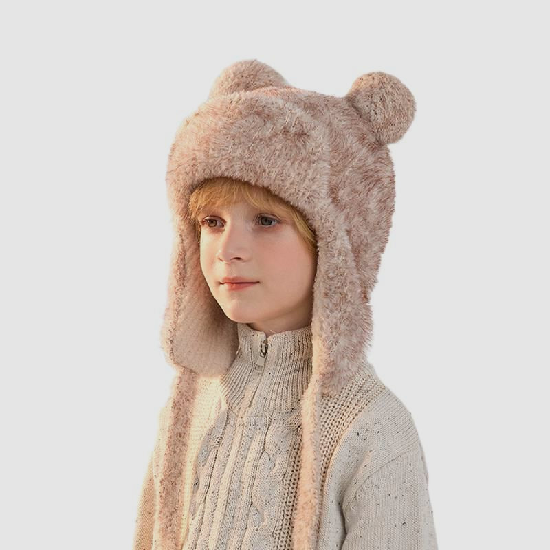 Children's Trapper Plush Bear Earflap Hood