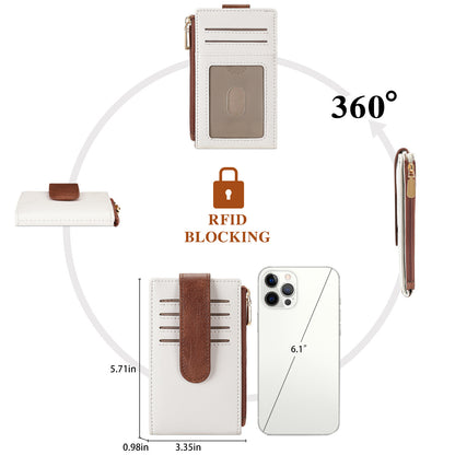 Gift Box Double Zipper Card Holder Multi-Card Slot RFID Anti-Magnetic Card Sleeve Coin Purse