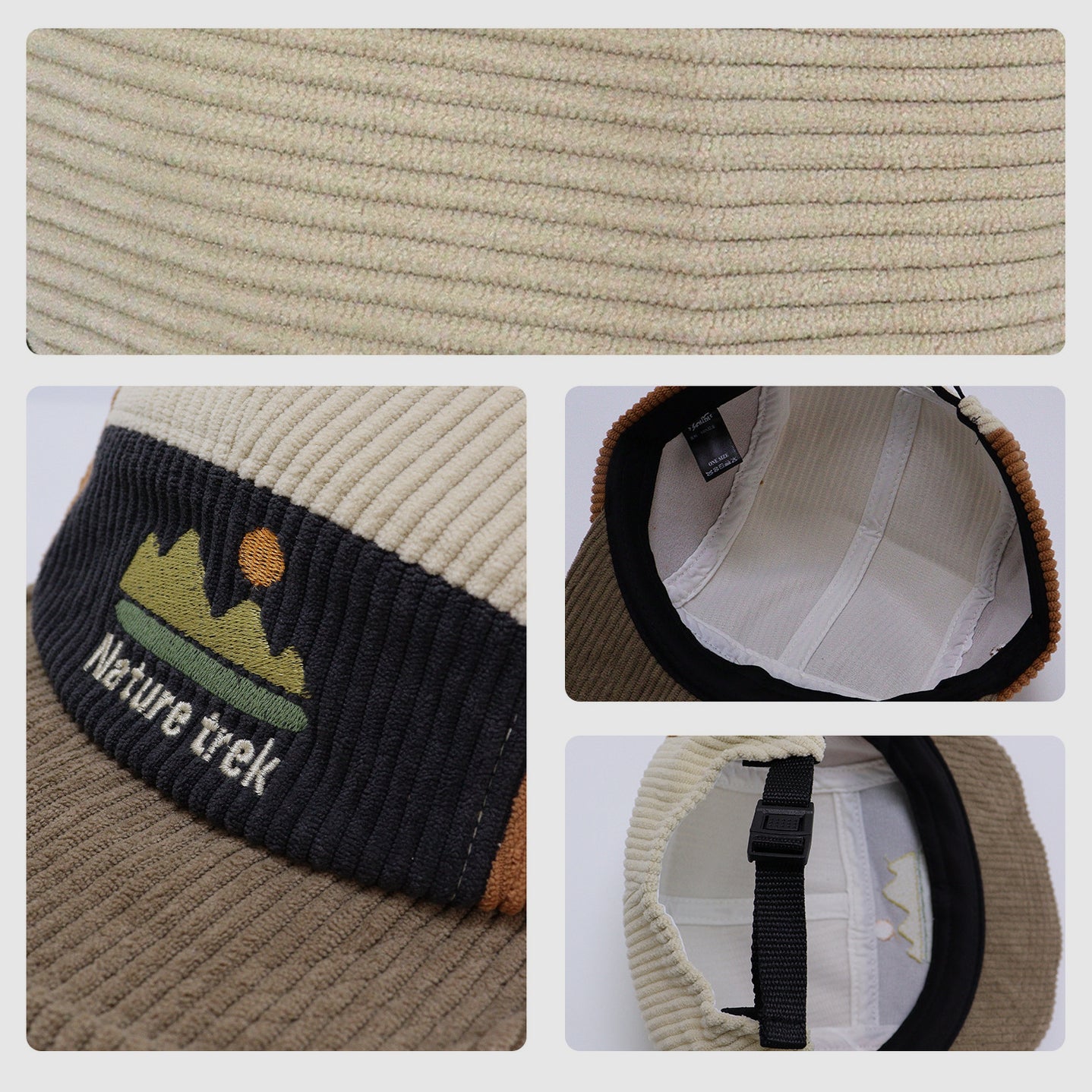 Corduroy Color-Block 5-Panel Baseball Cap