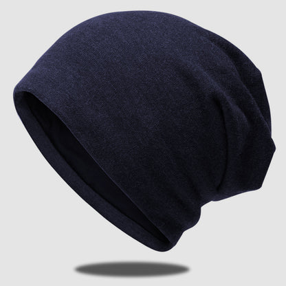 Autumn and winter double-layer cotton polyester knit hat