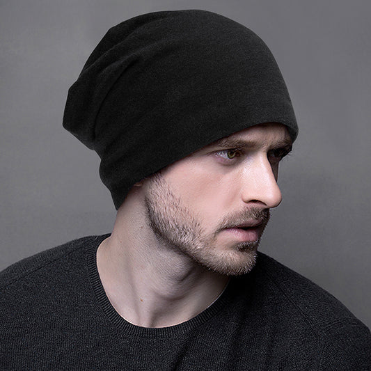 Autumn and winter double-layer cotton polyester knit hat