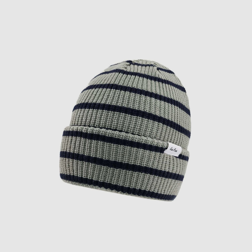 Label Striped Knit Beanie