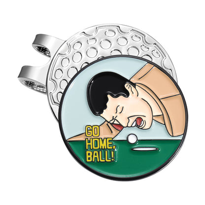 GOLF Metal Magnetic Cartoon Ball Position Marker Hat Clip