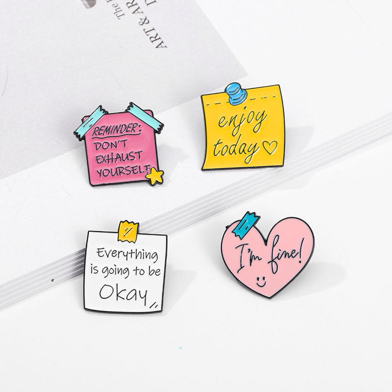 Inspirational Positive Slogan Sweet Style Alloy Spur Badge