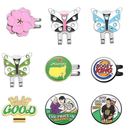 GOLF Metal Magnetic Ball Position Marker Personalized Cherry Blossom Butterfly Crown Golf Hat Clip