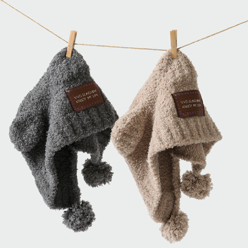 Teddy Fleece Pom-Pom Ear-Flap Warm Hat