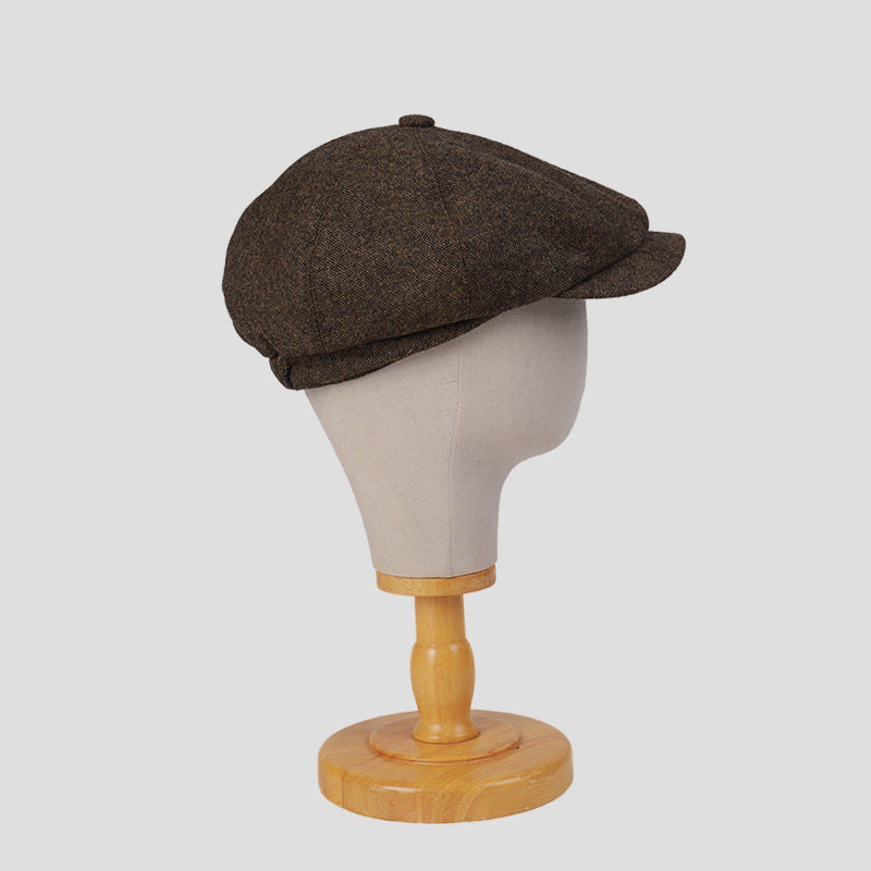 Thin Woolen 60% Wool High-End Flat Cap