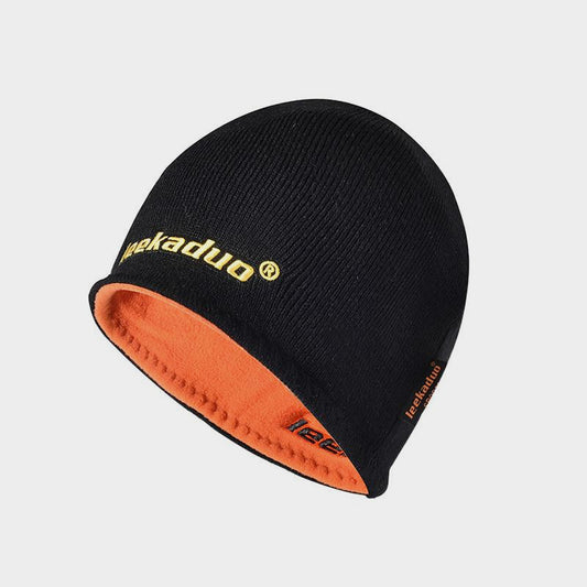 Plain Embroidered Knitted Hat Winter Fleece Lined Thickened Outdoor Pullover Hat Ski Hat