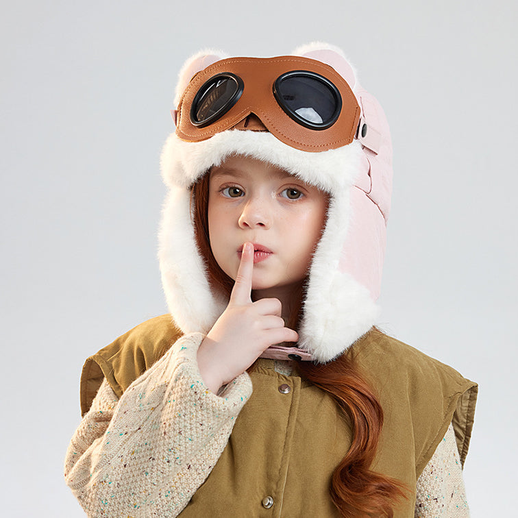 Children's Trapper Winter Windproof Cold Protection Goggles Flight Hat