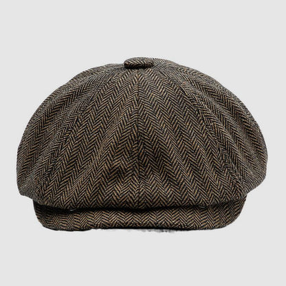 Casquette plate en sergé à chevrons