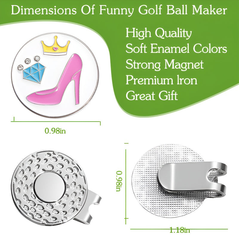 Girl Series Mark GOLF Metal Magnetic Cartoon Ball Position Hat Clip