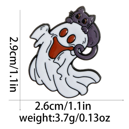 Halloween Brooch Magic Pumpkin Skull Ghost Metal Badge