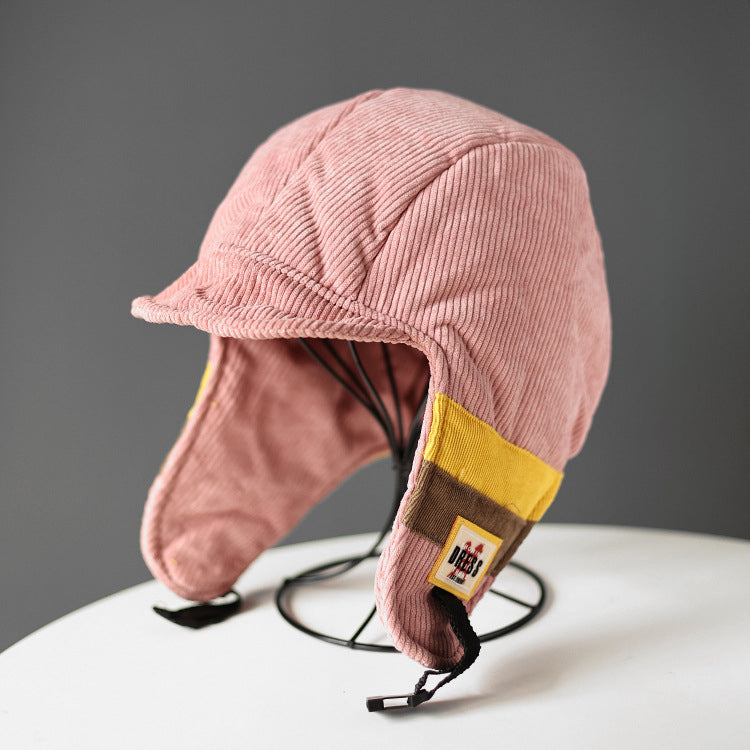 Color Block Splicing Cold-Proof Fleece-Lined Warm Outdoor Cycling Trapper